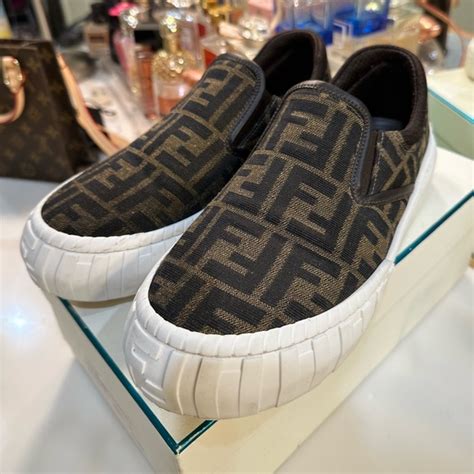 fendi slip-ons in blue red and yellow leather|fendi ladies sneakers.